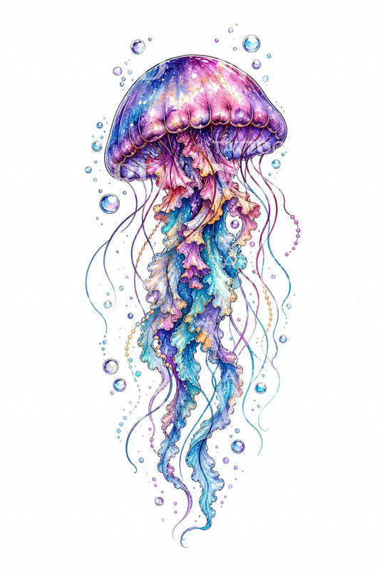Idée de tatouage méduse à l’aquarelle