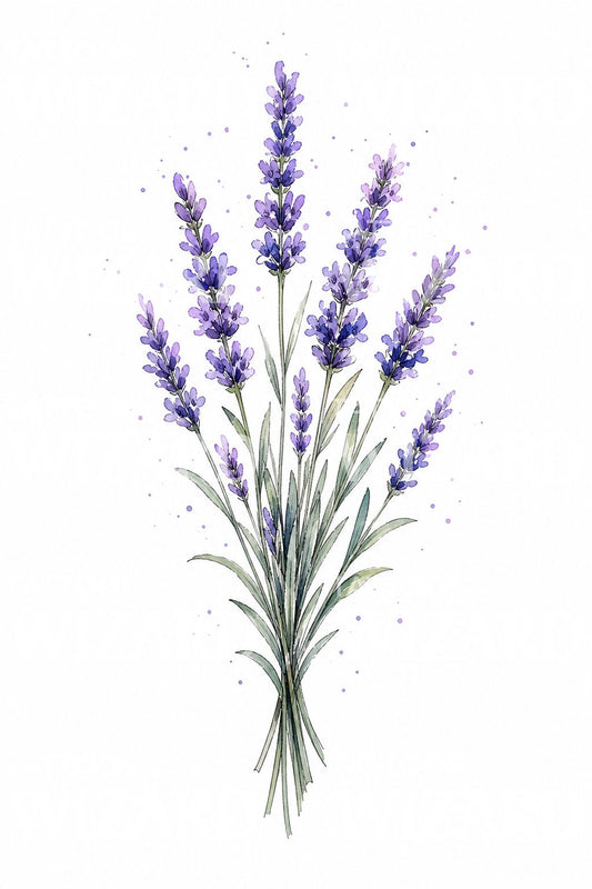 Σχέδιο Τατουάζ Λεβάντα Watercolor