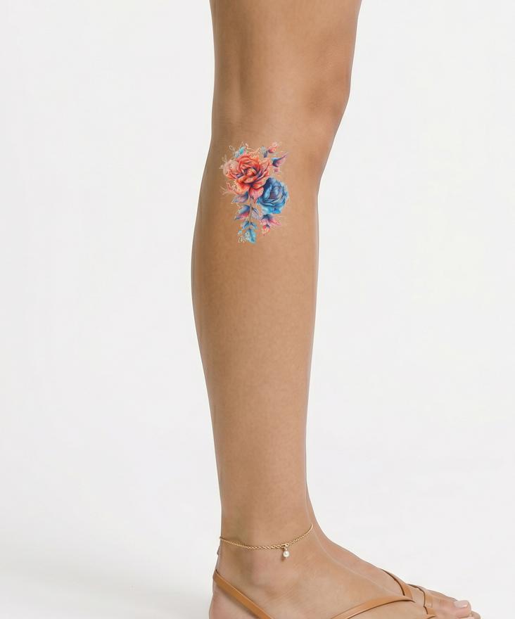 Watercolor Pastel Roses Tattoo Design