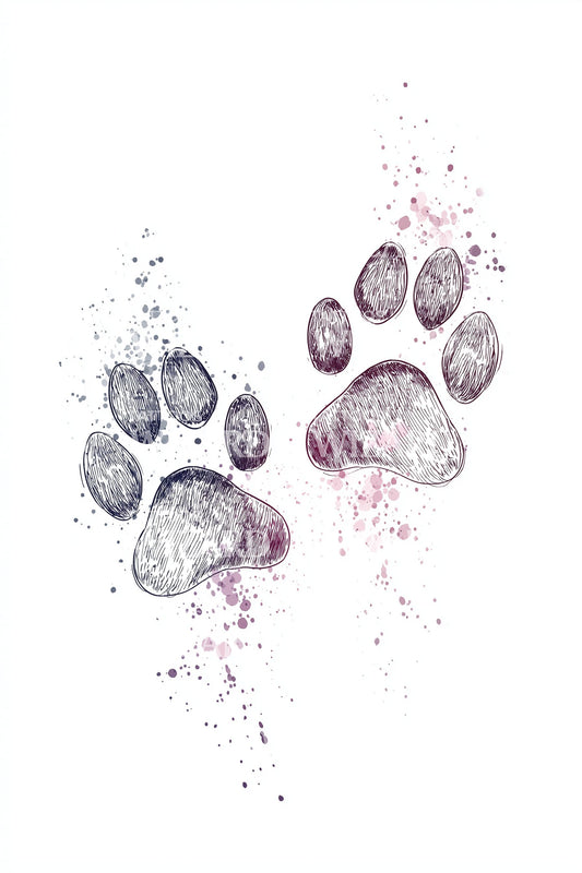 Watercolor Paw Prints Tattoo Design