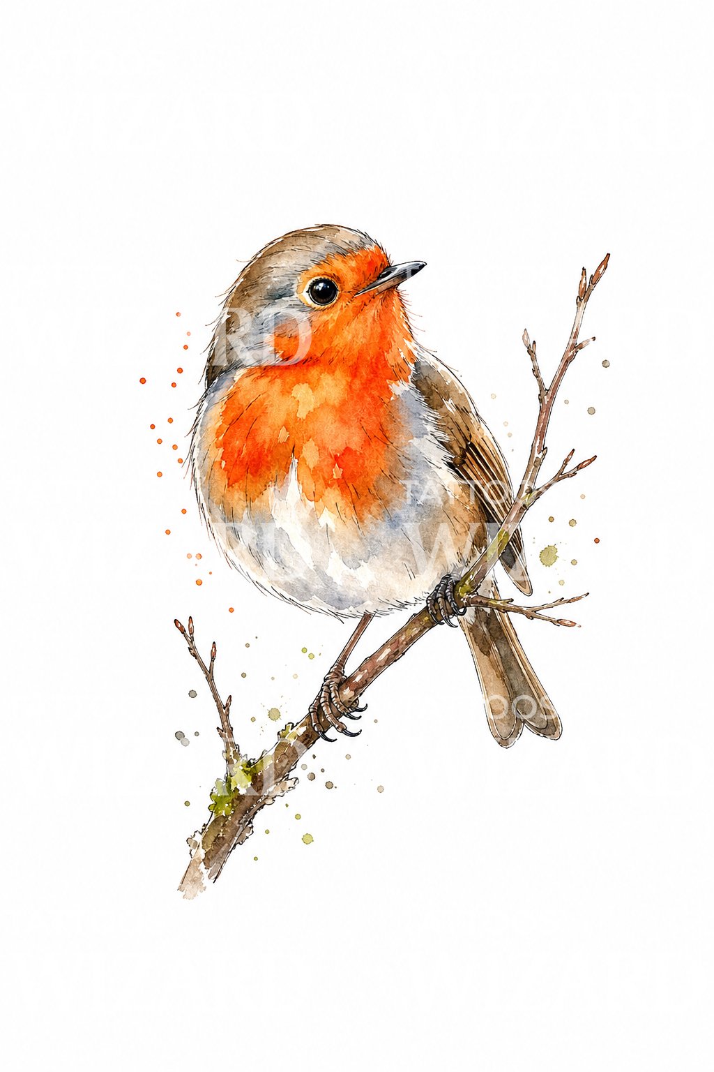Akvarelový návrh tetování s červenkou