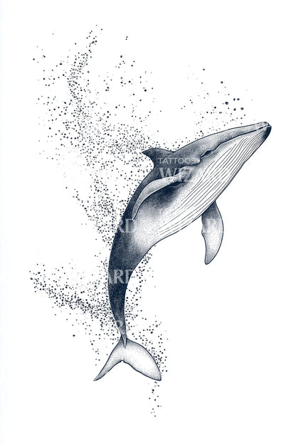 Aquarell Wal Sprung Tattoo Design