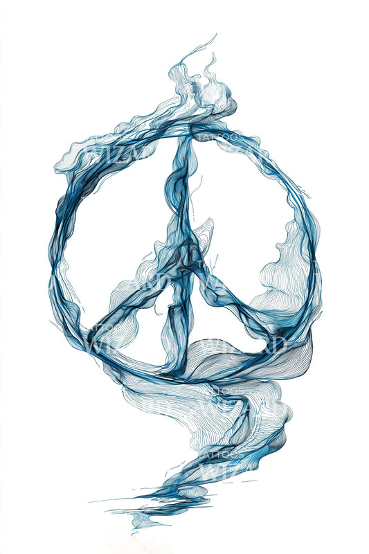 Waterflow Peace Emblem Tattoo Design