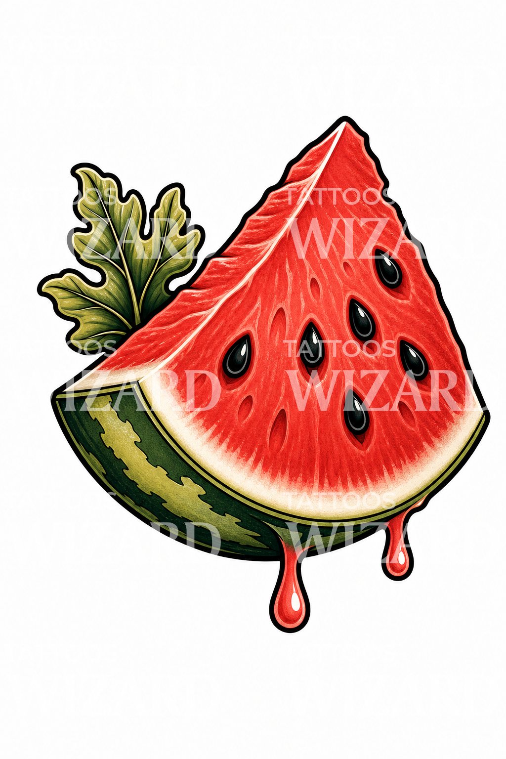 Watermelon Slice Tattoo Design