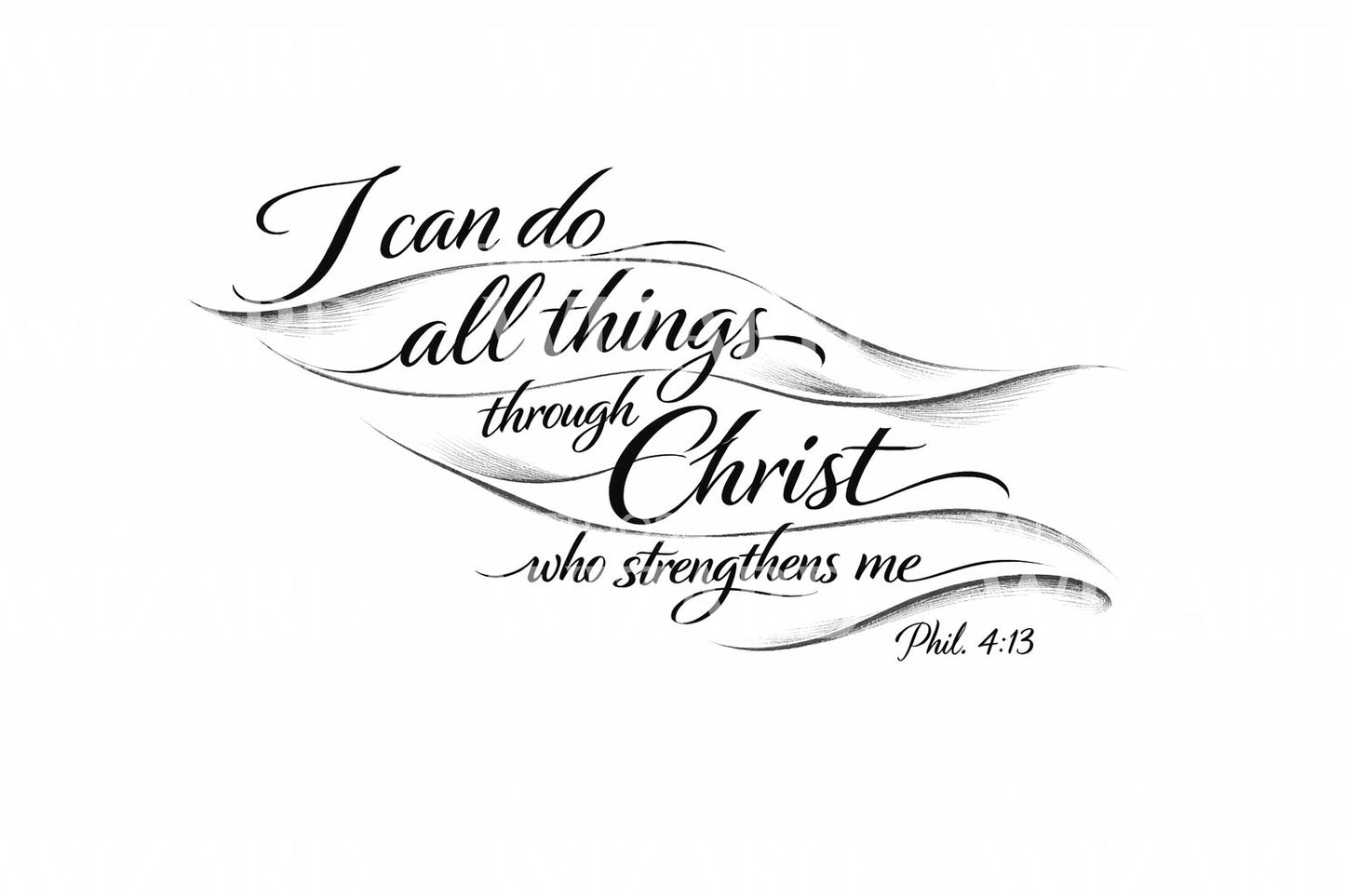 Wave Swash Scripture Tattoo Design