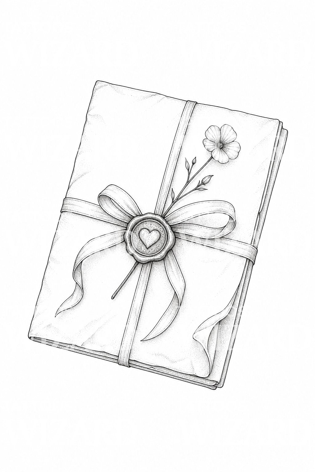 Tattoo-Design Liebesbrief mit Wachssiegel