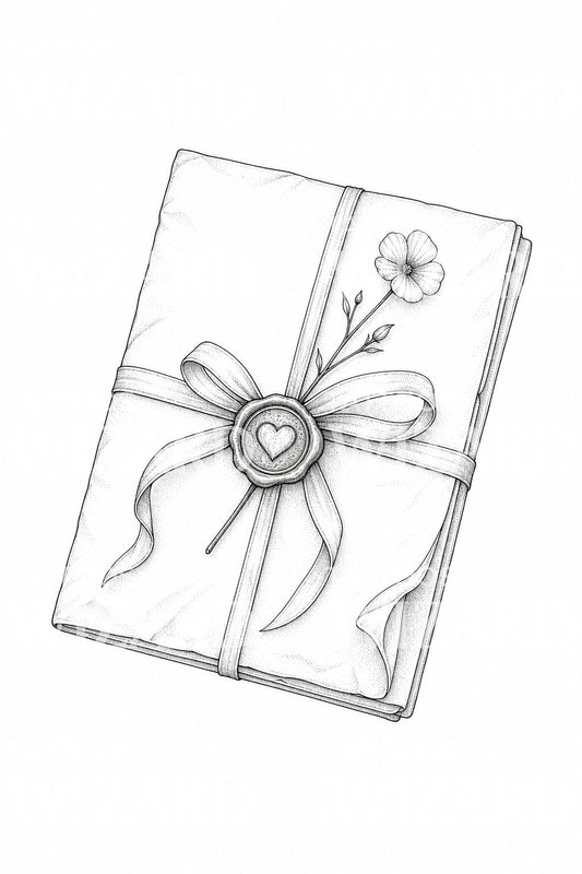 Tattoo-Design Liebesbrief mit Wachssiegel