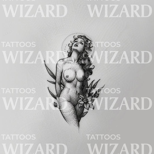 A Aphrodite Mini Dotwork Tattoo Design