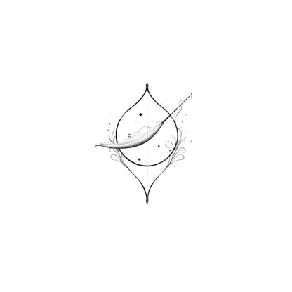 Abstract Feather Fineline Tattoo Design