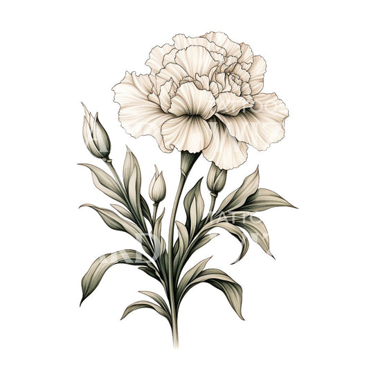 White Carnation Tattoo Design