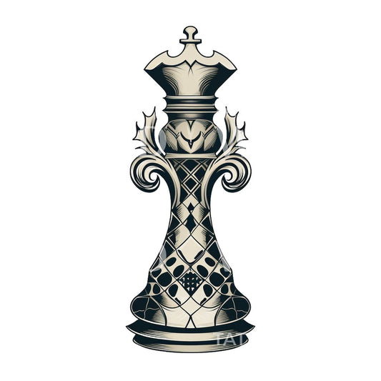 Schachkönig Tattoo Design