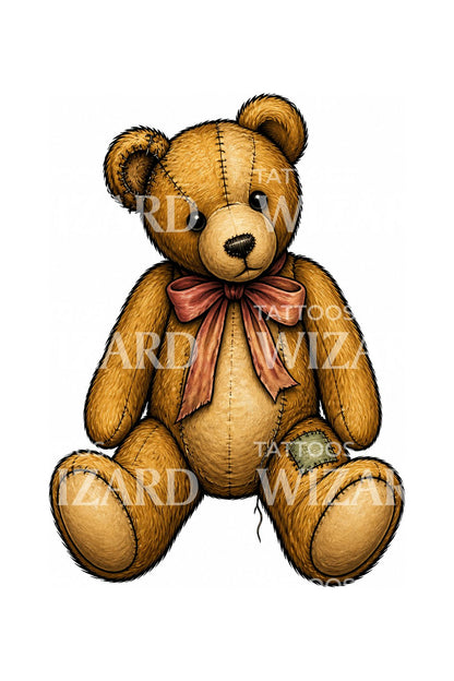 Illustration de tatouage d’ours en peluche adoré