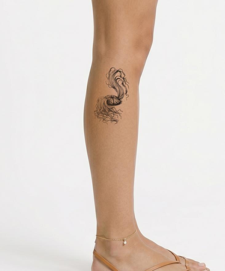 Welwitschia sivatagi növény tetoválás-illusztráció