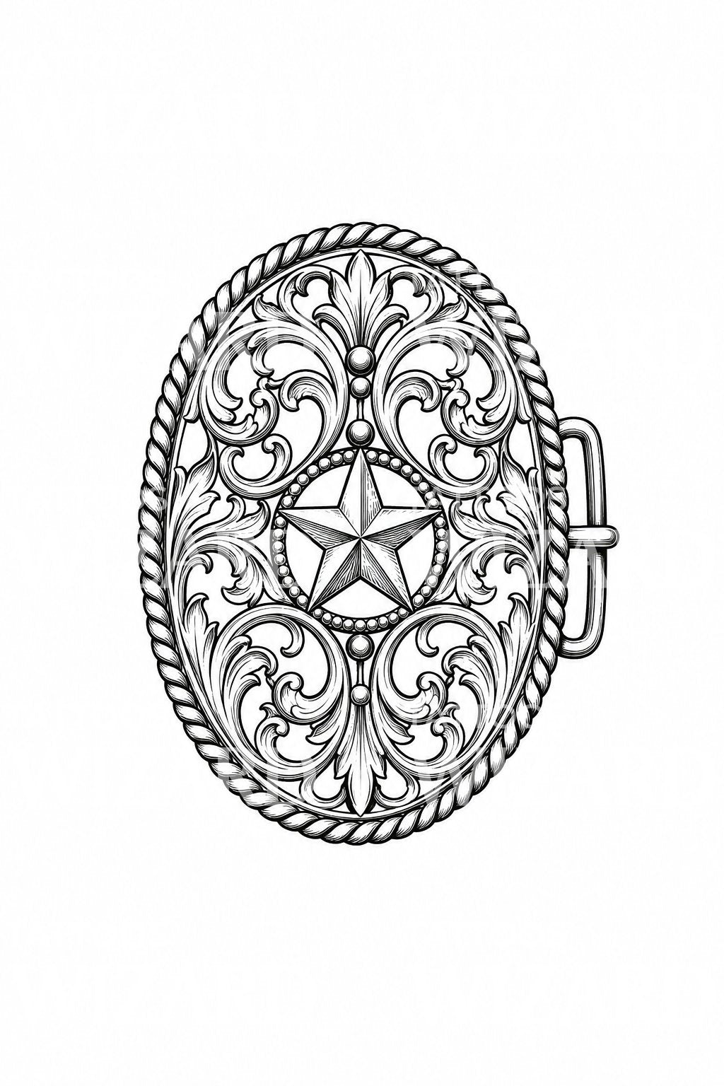 Western-Stern-Gürtelschnalle Tattoo