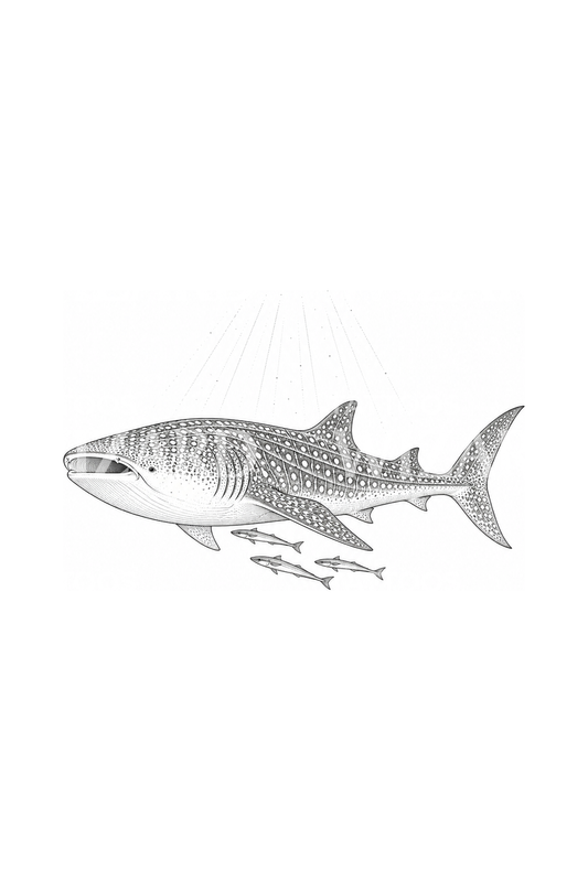 Whale Shark with Remoras Tattoo Idea
