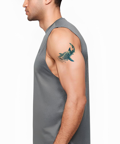 Whale Shark under Sunlight Watercolor Tattoo Design