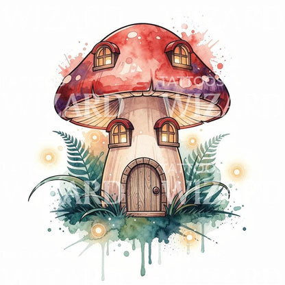 Lunefuldt Svampehus Tattoo Design