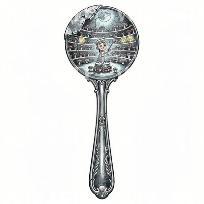 Whimsical Mushroom Mirror Tattoo Illustration