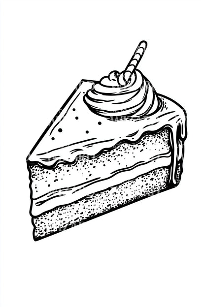 Whipped Cream Cake Tattoo Illustration