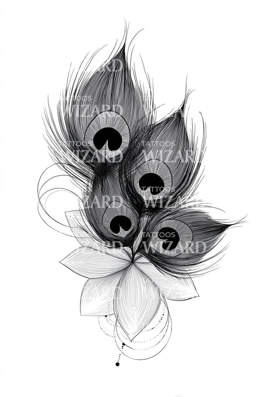 Wirbel-Feder-Cluster-Tattoo-Design