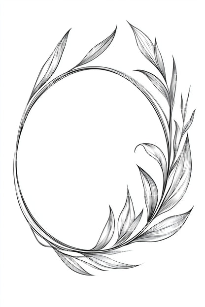Whirling Leaf Crown Tattoo Idea