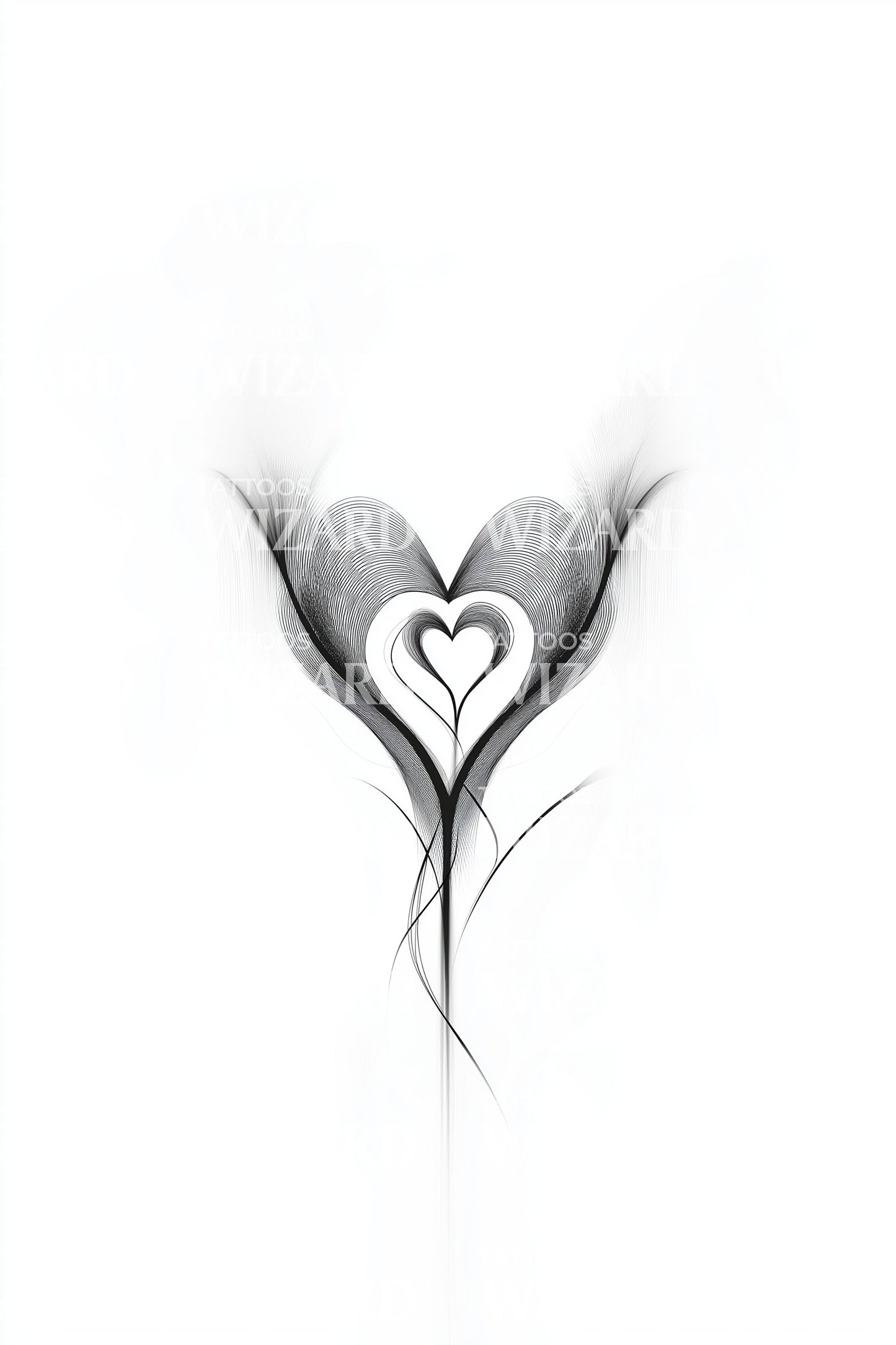 Flüsterndes Herz Rauch Tattoo Design