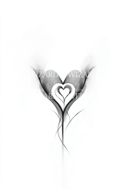 Whispering Heart Smoke Tattoo Design