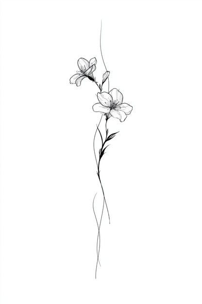 Whispering Jasmine Stem Tattoo Design