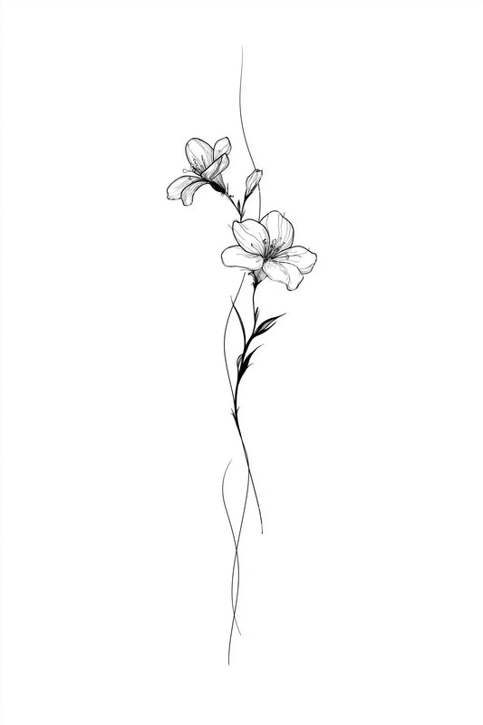 Whispering Jasmine Stem Tattoo Design