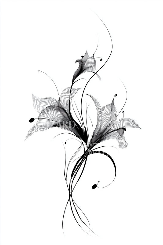 Design de Tatuagem Lírio Sussurrante Sway