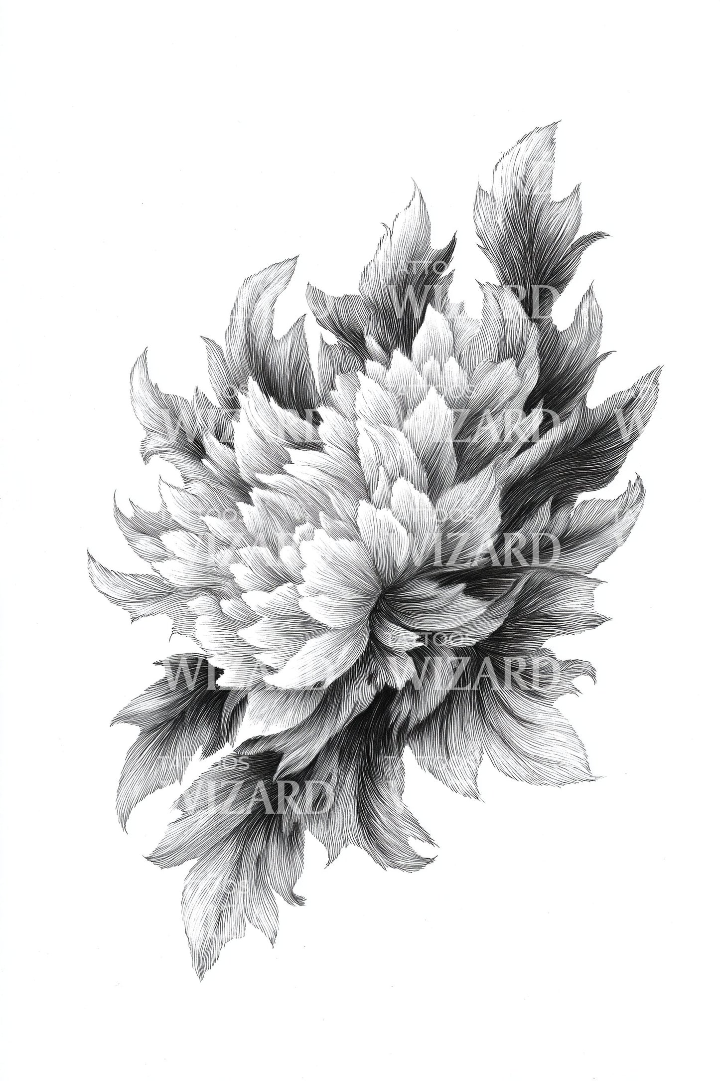 Flüsterndes Blütenblatt Flow Tattoo Design
