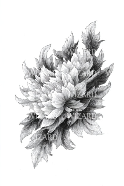 低语花瓣流动纹身设计