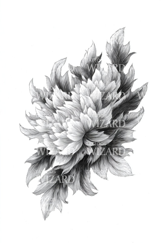 Design de Tatuagem Fluxo de Pétala Sussurrante