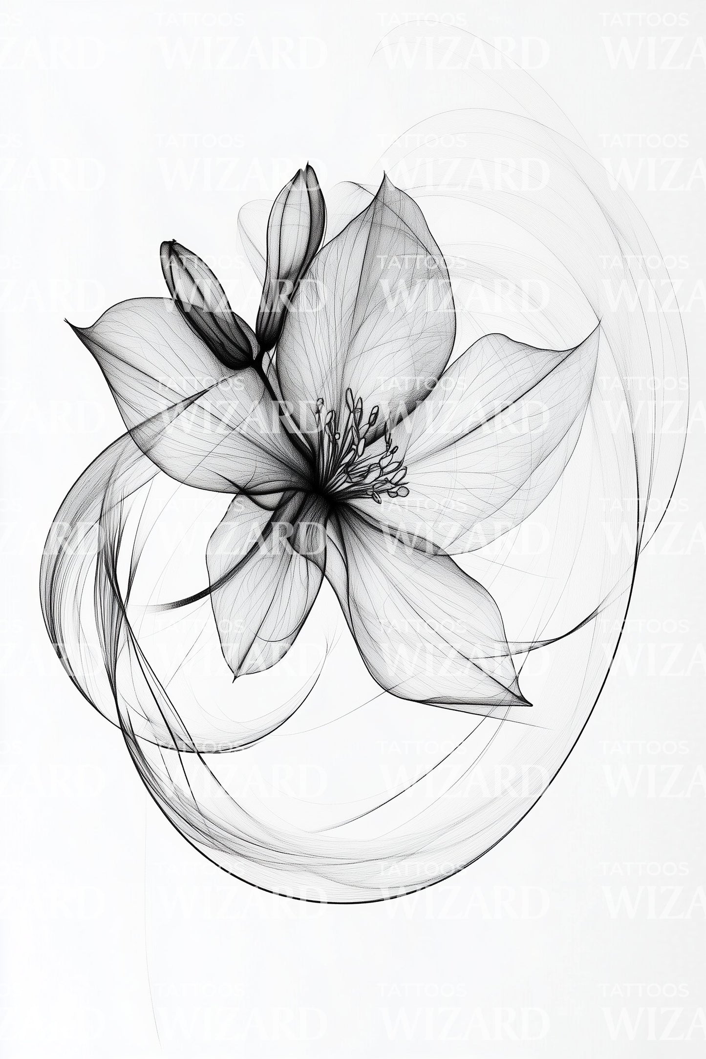 Whispering Petal Sketch Tattoo Design