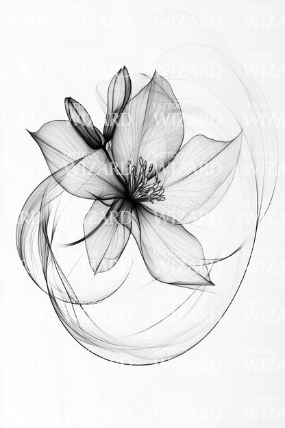 低语花瓣素描纹身设计