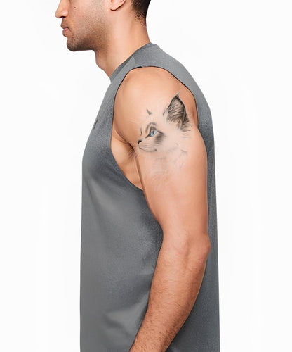 Blue Eyed White Cat Tattoo Illustration