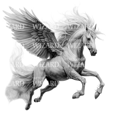 White Horse Muscled Tattoo Design