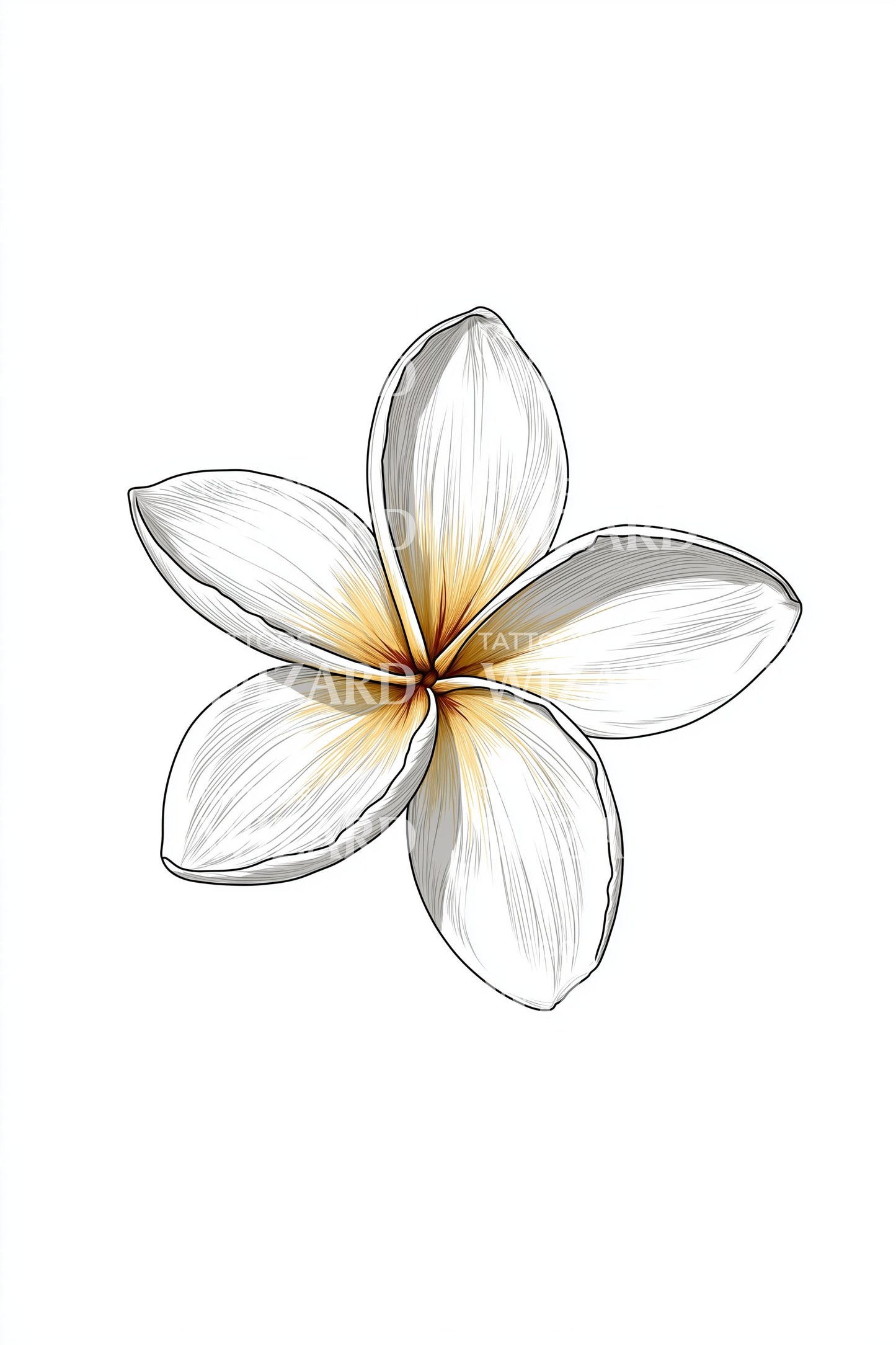 White Plumeria Petals Tattoo Idea