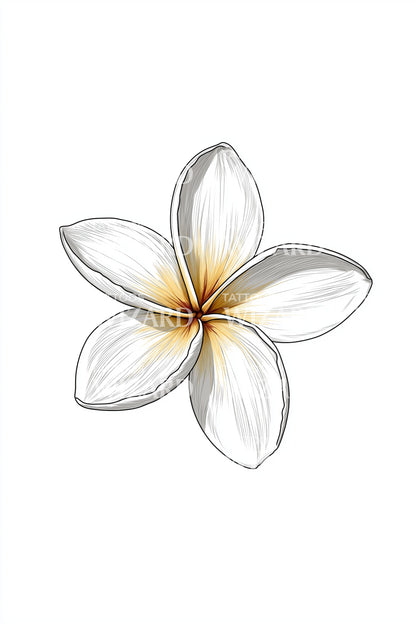 White Plumeria Petals Tattoo Idea