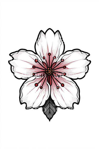 Weißes Sakura-Emblem Tattoo-Design