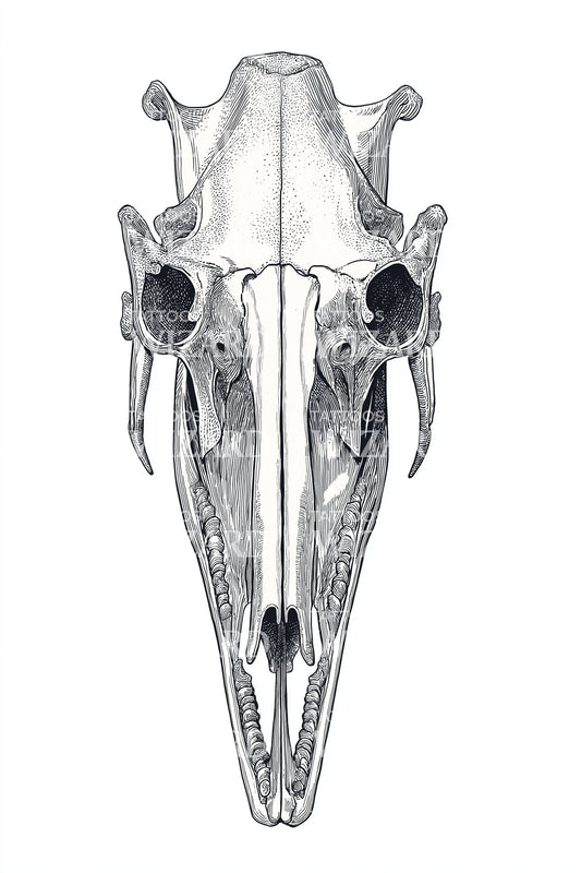 Wild Boar Skull Tattoo Design