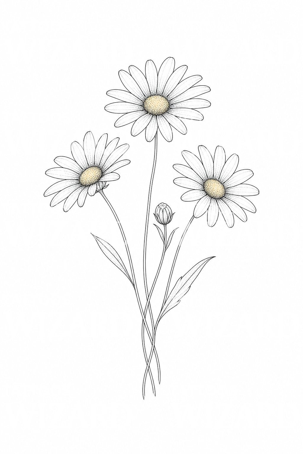 Tattoo-Design Wild Daisy Trio