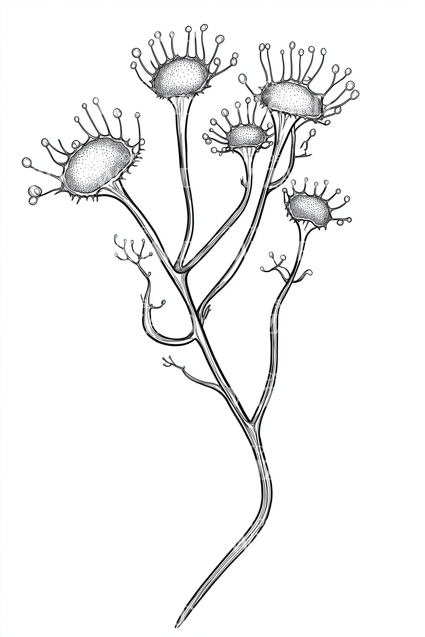 Wild Flytrap Sprig Tattoo Illustration