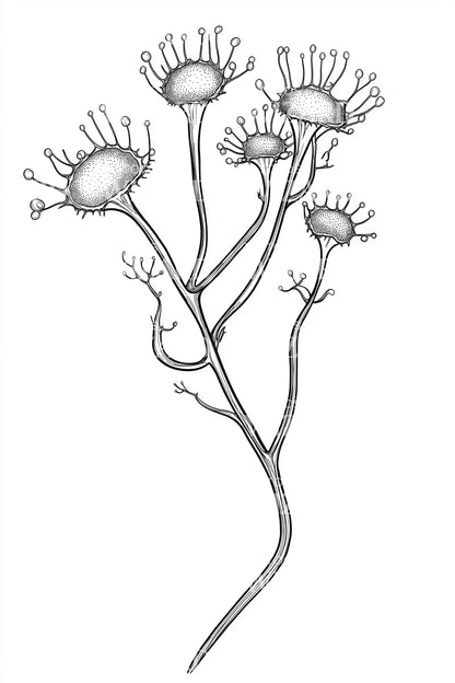 Wild Flytrap Sprig Tattoo Illustration
