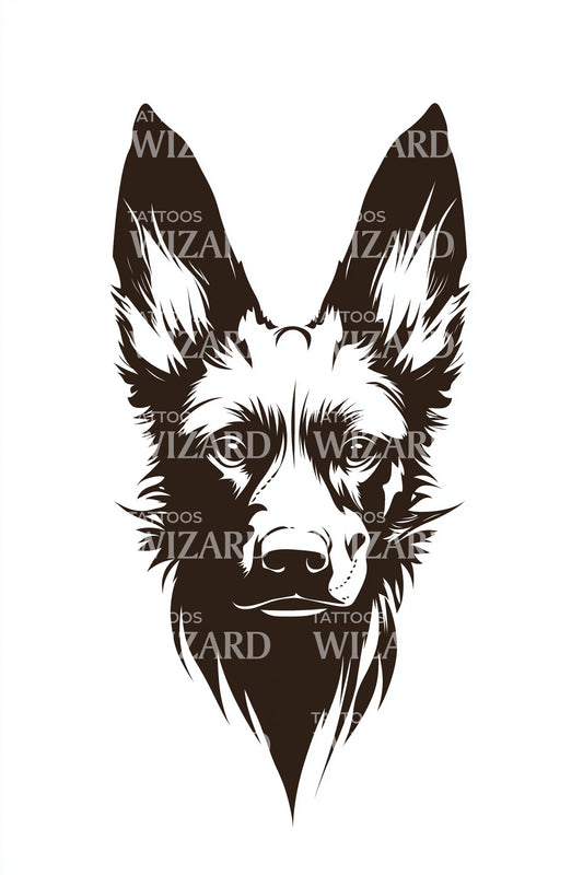 Wild Fox Head Tattoo Design