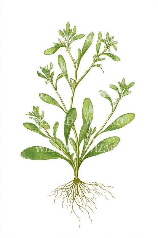 Wild Herb Sprig Tattoo Illustration