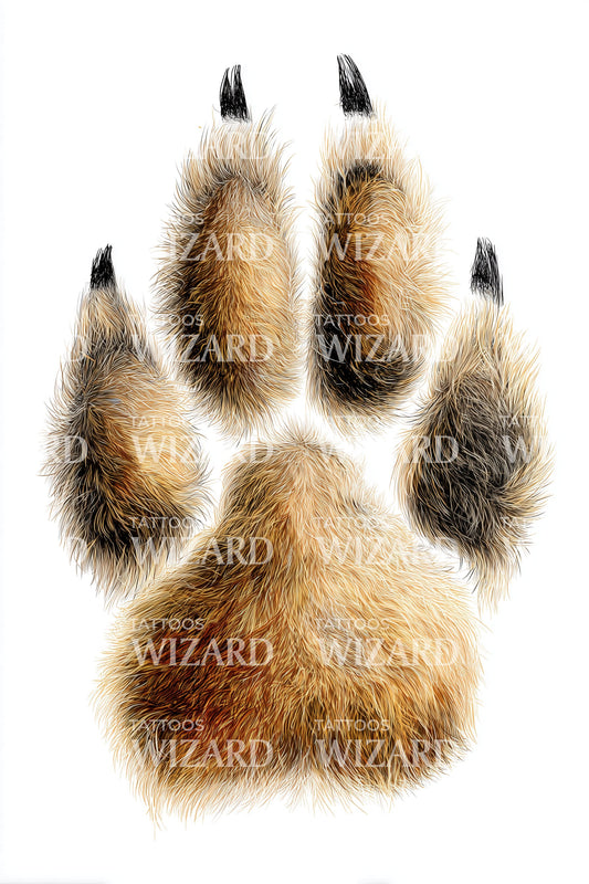 Wild Paw Impression Tattoo Design