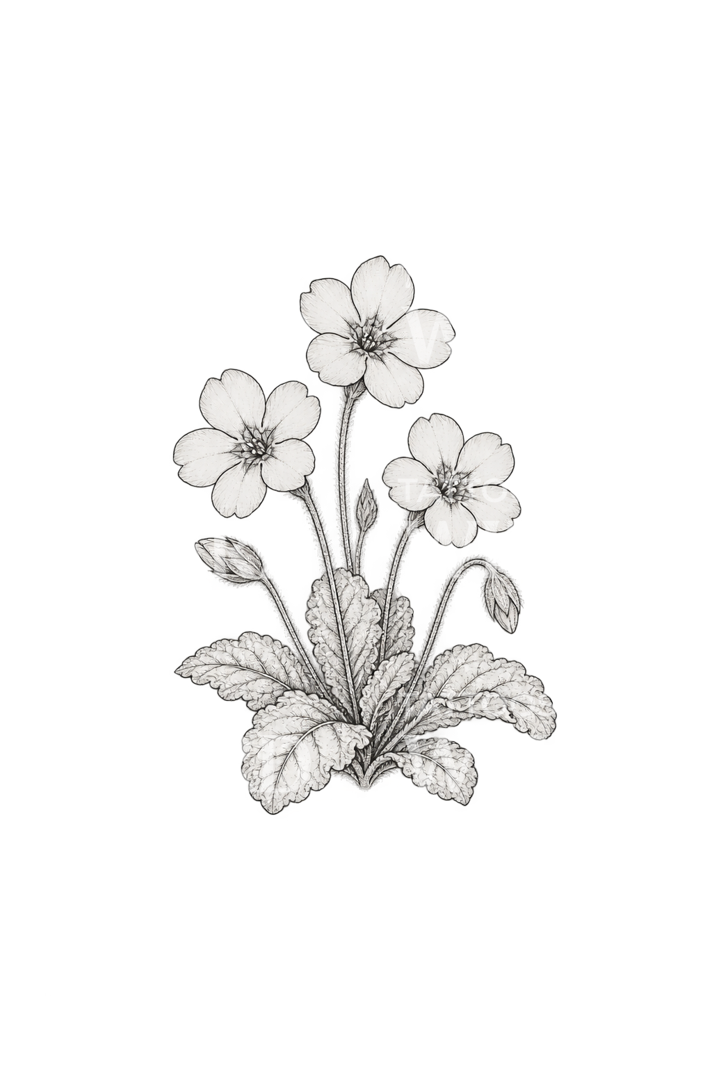 Wild Primrose Clump Tattoo Idea