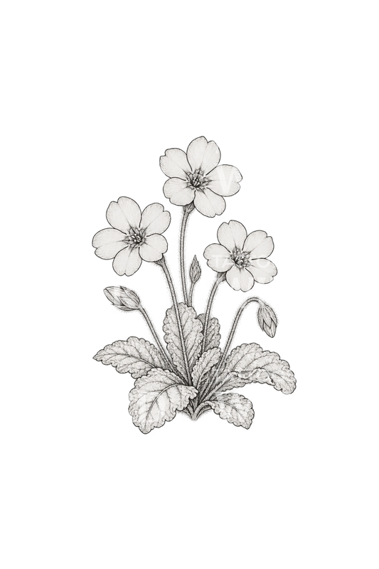 Wild Primrose Clump Tattoo Idea