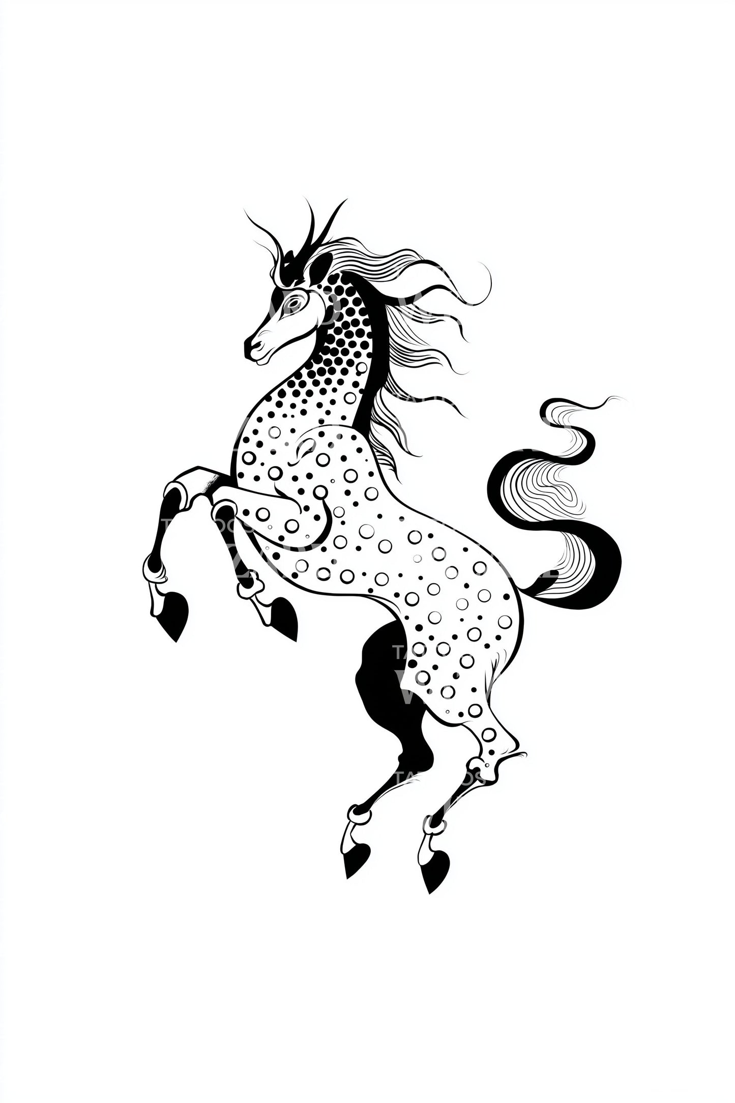 Disegno Tatuaggio Cavallo Selvaggio in Libertà